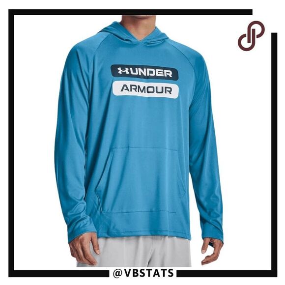 Under Armour Men's Velocity Long Sleeve Hoodie Blue Large NWT - Picture 1 of 11